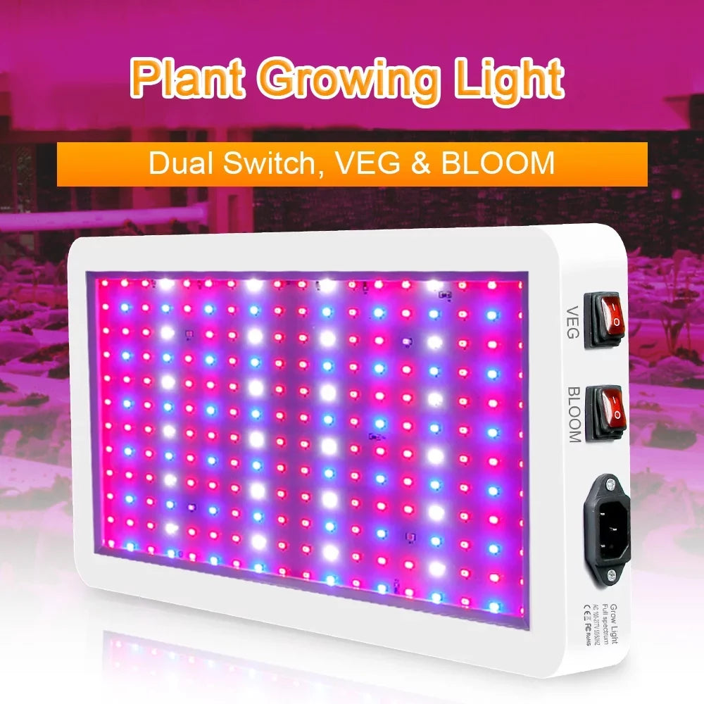 Htovila 2000W LED Grow Light for Indoor Plants 312 LEDs Full Spectrum Veg and Bloom Dual Switch IP65 Liquid Hanging Plant Growing Lamps for Seedlings Flowers Greenhouse