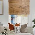 MOOD Custom Bamboo Shades | NATURAL | Cordless Designer Natural Woven Wood Roman Shades for Windows | Natural Cedar (Great Privacy) | 52"W X 60"H