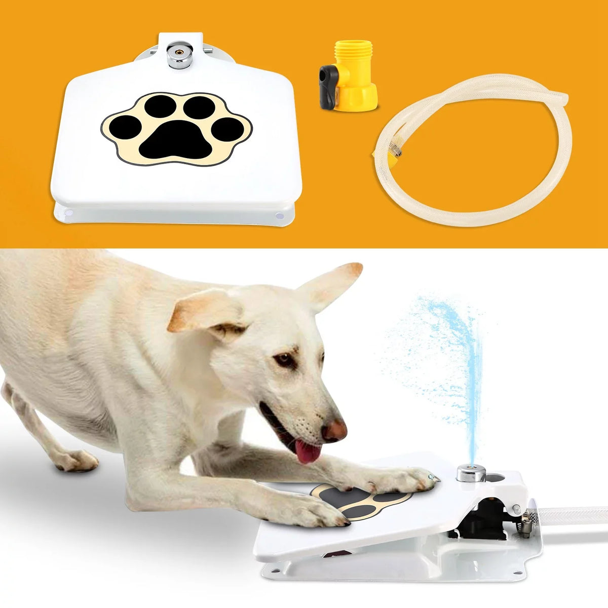 iMounTEK Outdoor Garden Dog Liquid Fountain, Ultra Hygienic, Dog Step on Paw Activated Sprinkler Toy