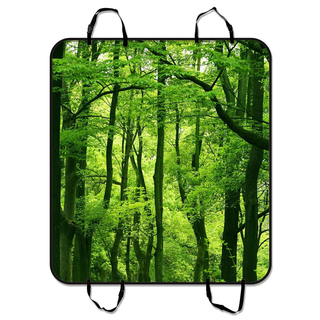 GCKG Beautiful Fresh Green Forest Pet Car Seat Cover Dog Car Seat Mat Hammock Cargo Mat Trunk Mat For Cars Trucks and SUV 54x60 inches