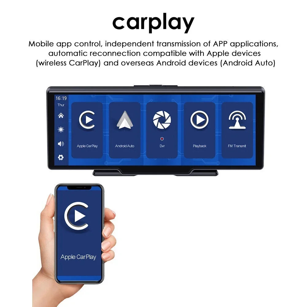 Kydely 2K Wireless 10.26'' Touch Display Dual Channel Wifi Car DVR Dash Camera Android Auto ".