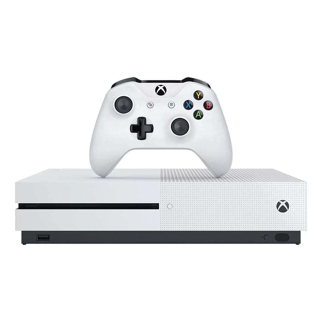 Pre-Owned Xbox One S 500GB White Gaming Console + Gaming Earbuds With Microphone BOLT AXTION Bundle