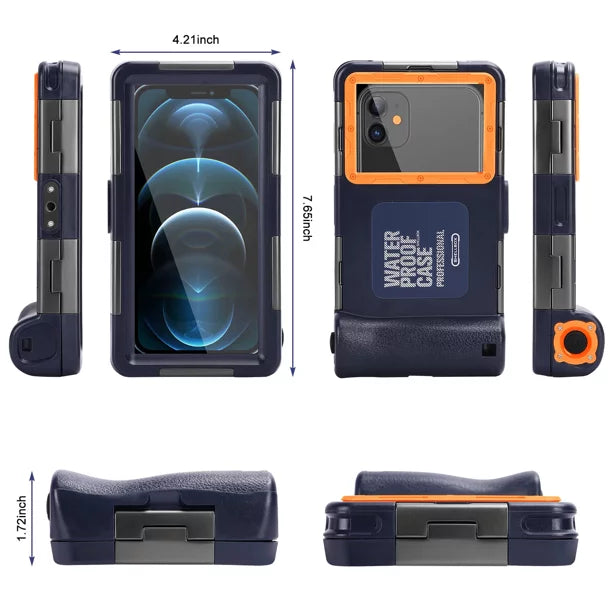 UrbanX Professional [15m/50ft] Swimming Diving Surfing Snorkeling Photo Video Liquid Protective Case Liquid Housing for Lava A76+ And all Phones Up to 6.9 Inch LCD with Lanyard