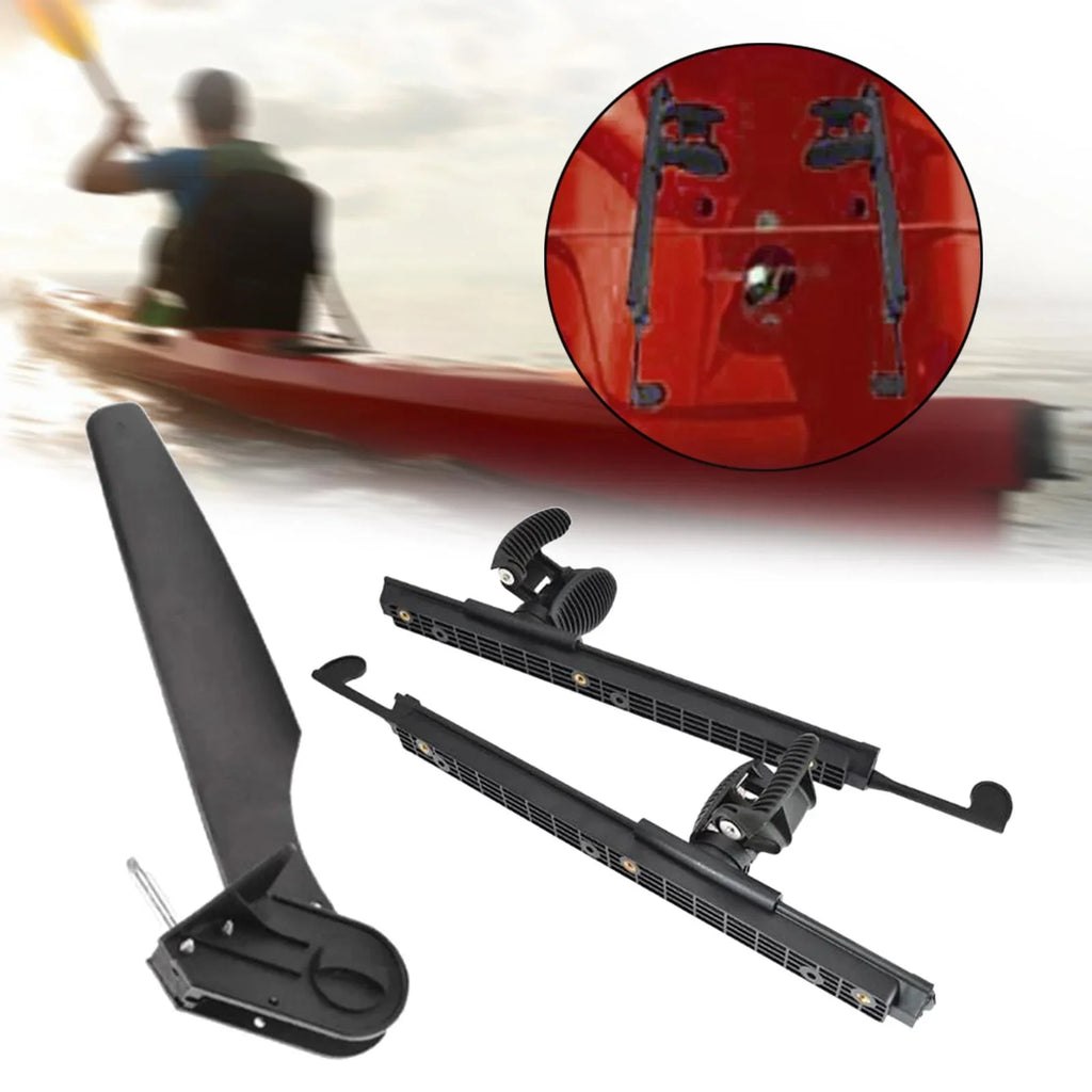 AMLESO Kayak Rudder Kayak Foot Pegs Boat Tail Fluid Rudder with Foot Brace Pedals for Fishing Boat Canoeing Marine Accessories