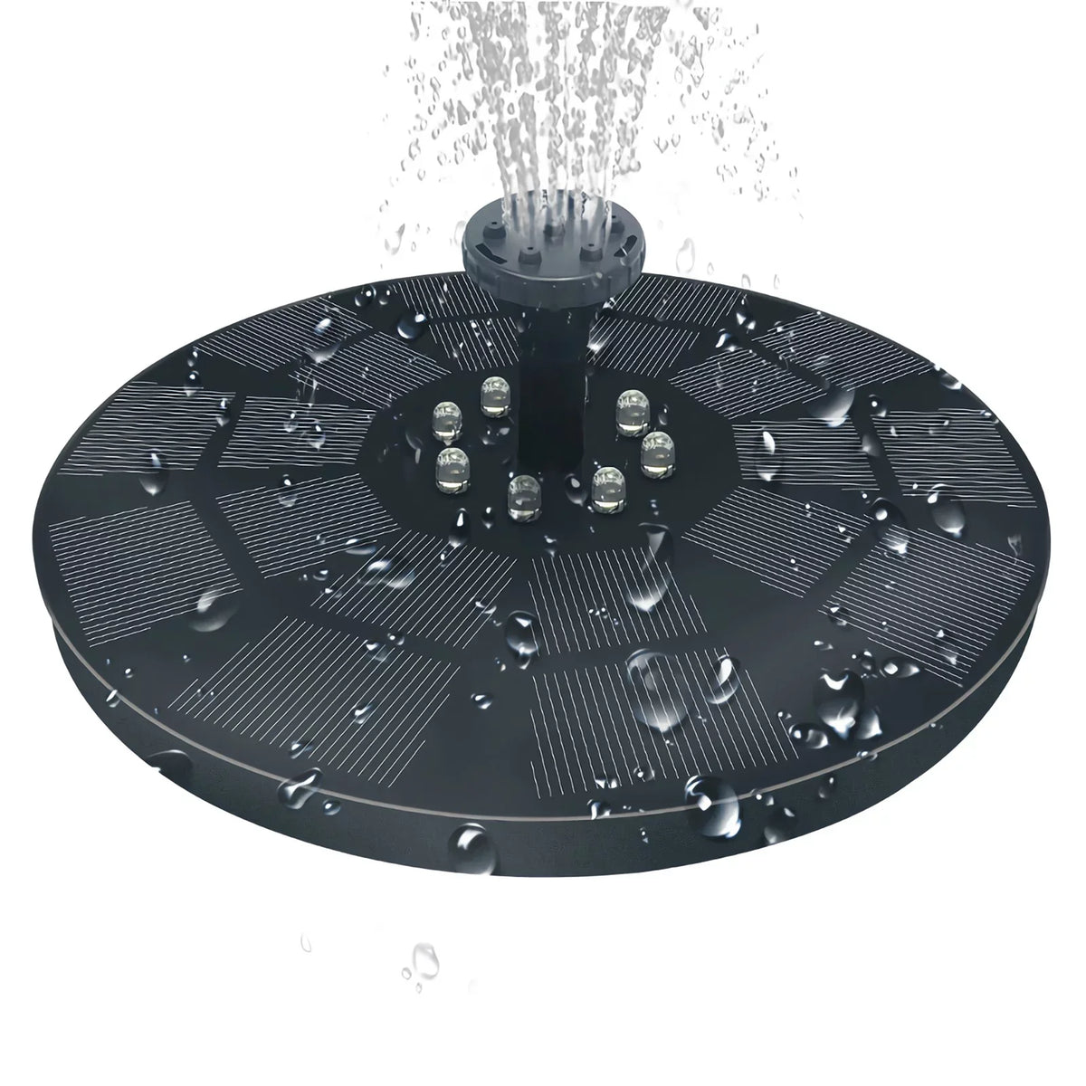 Nebublu Fountain,7 Spray Patterns Solar Pump 3w Fluid Pump With Battery Pond Pool Bath 7 Patterns Liquid Pump And Solar Powered 3w Solar Powered Pool Fish Bath 7 Spray Led