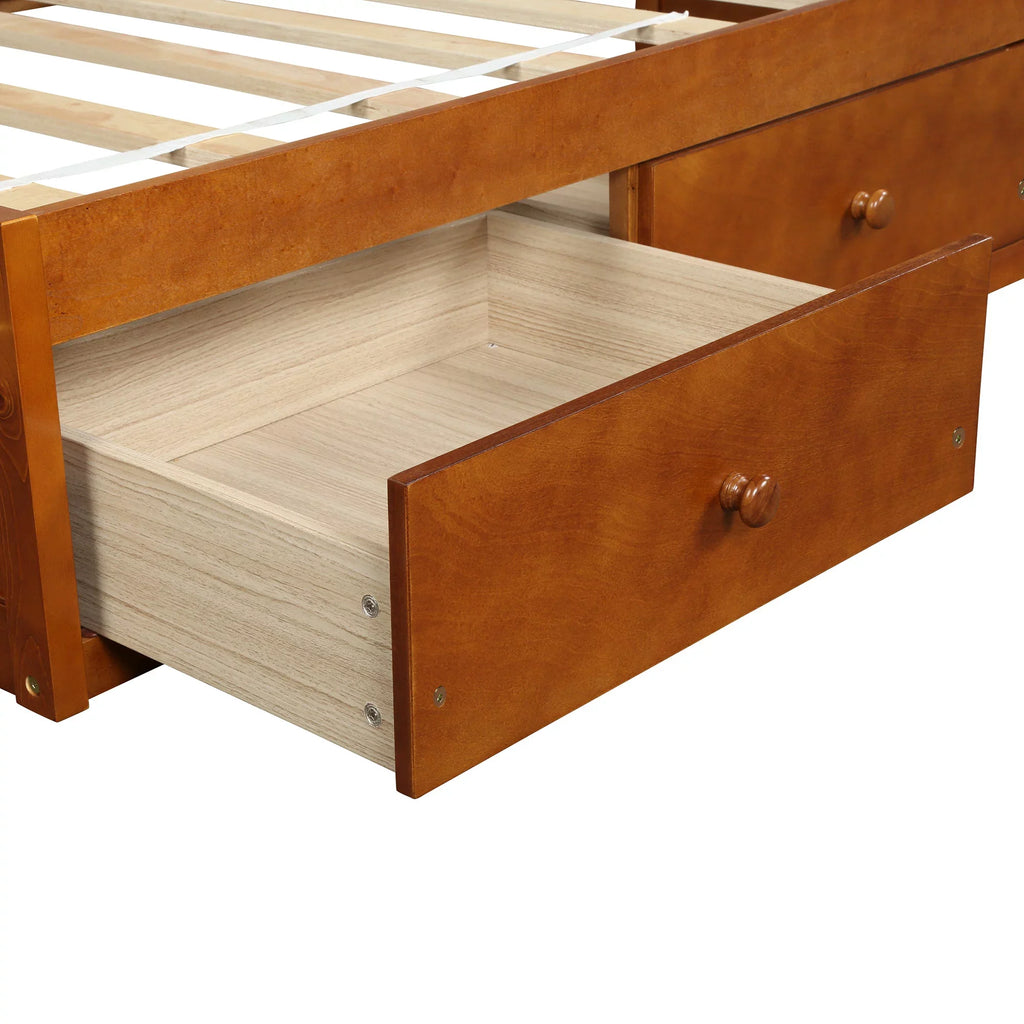 Oris Twin Size Wooden Platform Bed - Oak