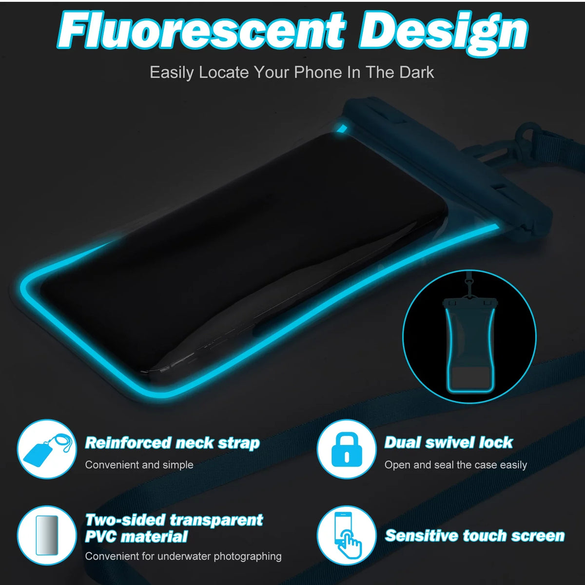 Urbanx Universal Liquid Phone Pouch Cellphone Dry Bag Case Designed For Sonim XP8 Perfect Fit for All Other Smartphones Up To 7" - 3 Cases - Mixed Colors