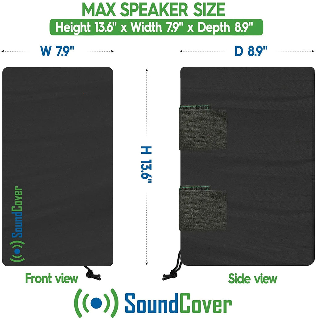 Outdoor Speaker Covers: Black, Medium Size (H 13.6" x W 7.9" x D 8.9"), Compatible with Yamaha AW294, Definitive Technology AW 5500, Polk Audio Atrium 6, Yamaha AW350, and 251