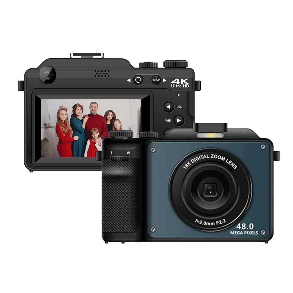 Spirastell Digital Camera,Battery Camera Mount 48MP Dual Lenses Portable Camera 4K Auto Mount 1/4in 48MP 4K Video Camera Dual Lenses 18X Dete Lanya QISUO camera 3.0-inch Festival