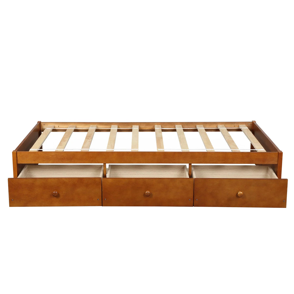 Oris Twin Size Wooden Platform Bed - Oak