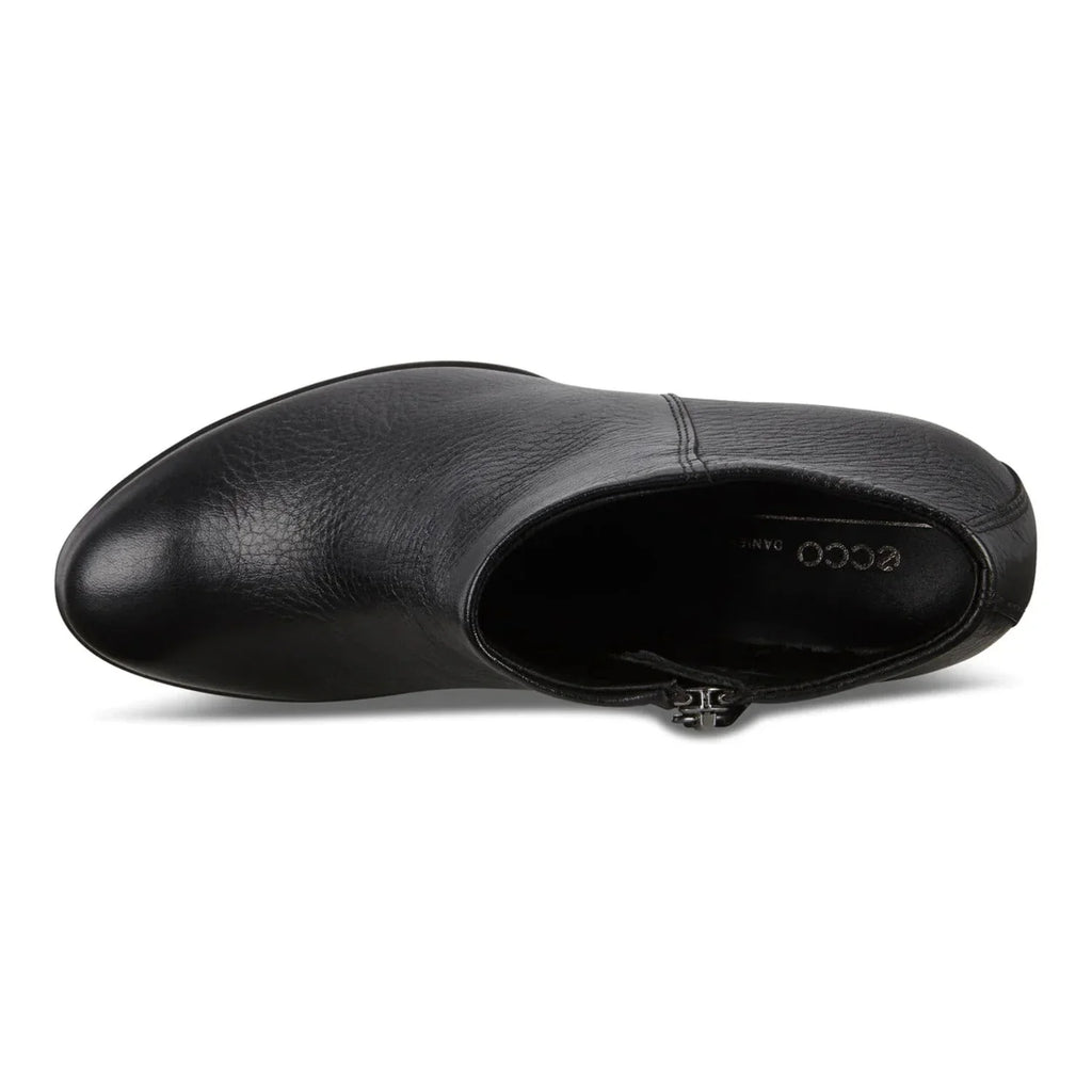 Ecco Women's Black Leather Western Fluid Resistant Ankle Booties
