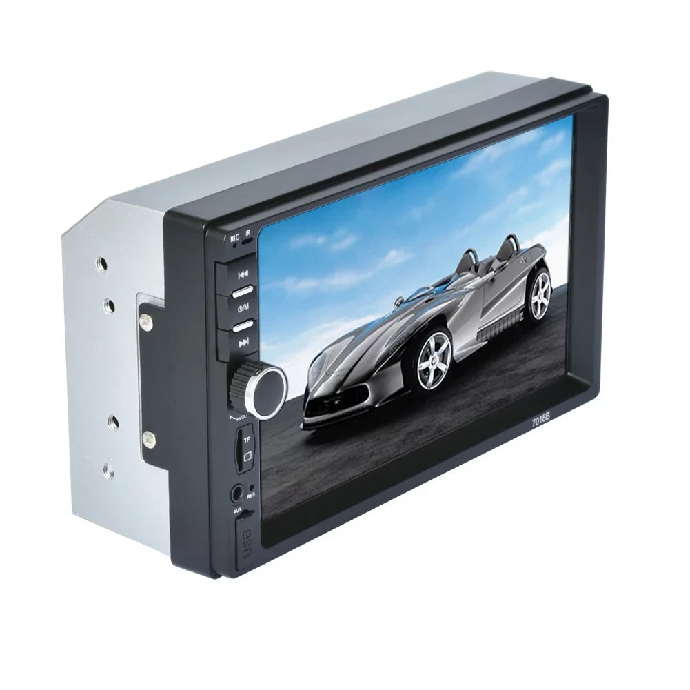 Car Radio Double Din Car Stereo 7 Inch Touch Monitor with Bluetooth Mirror Link USB FM Radio Audio Receiver with Backup Camera and Remote Control