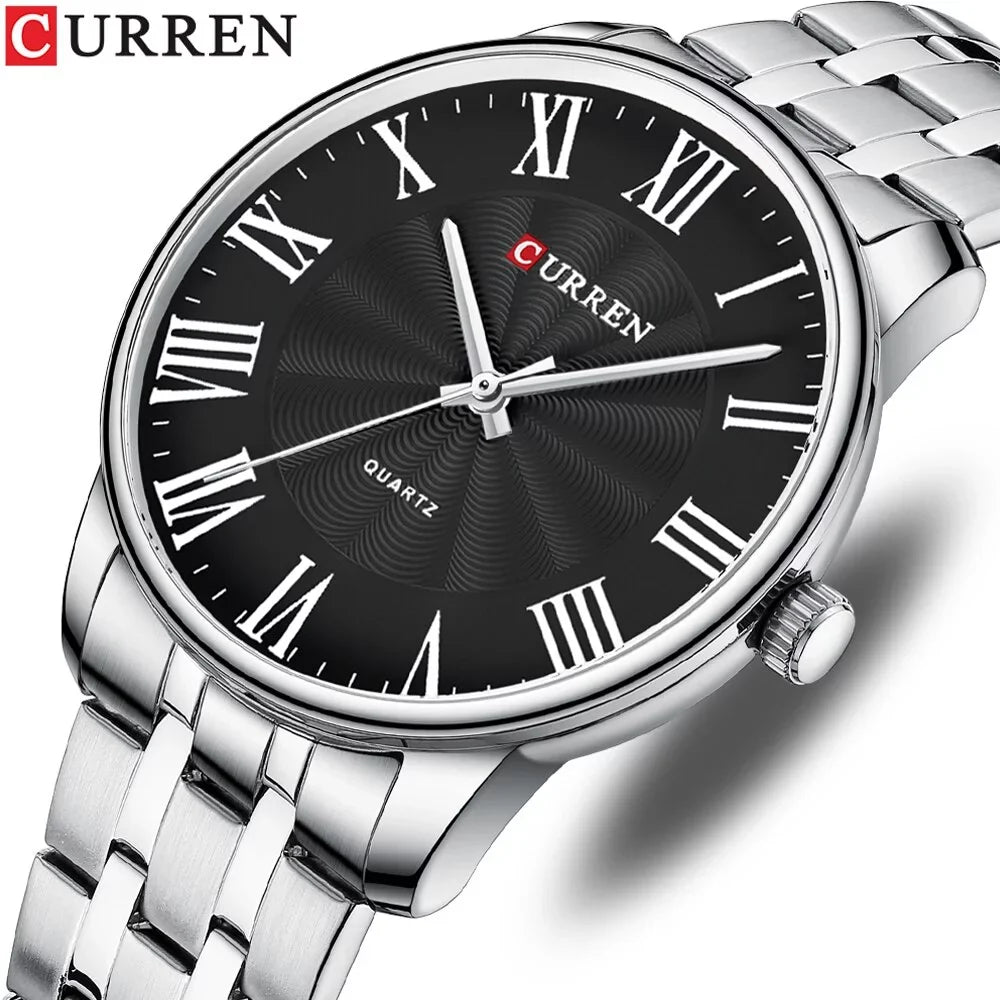 Fashion Brand Quartz Watch Luxury Stainless Steel Men's Watches Simple Dial Quartz Movement Clock CURREN Wristwatch For Man