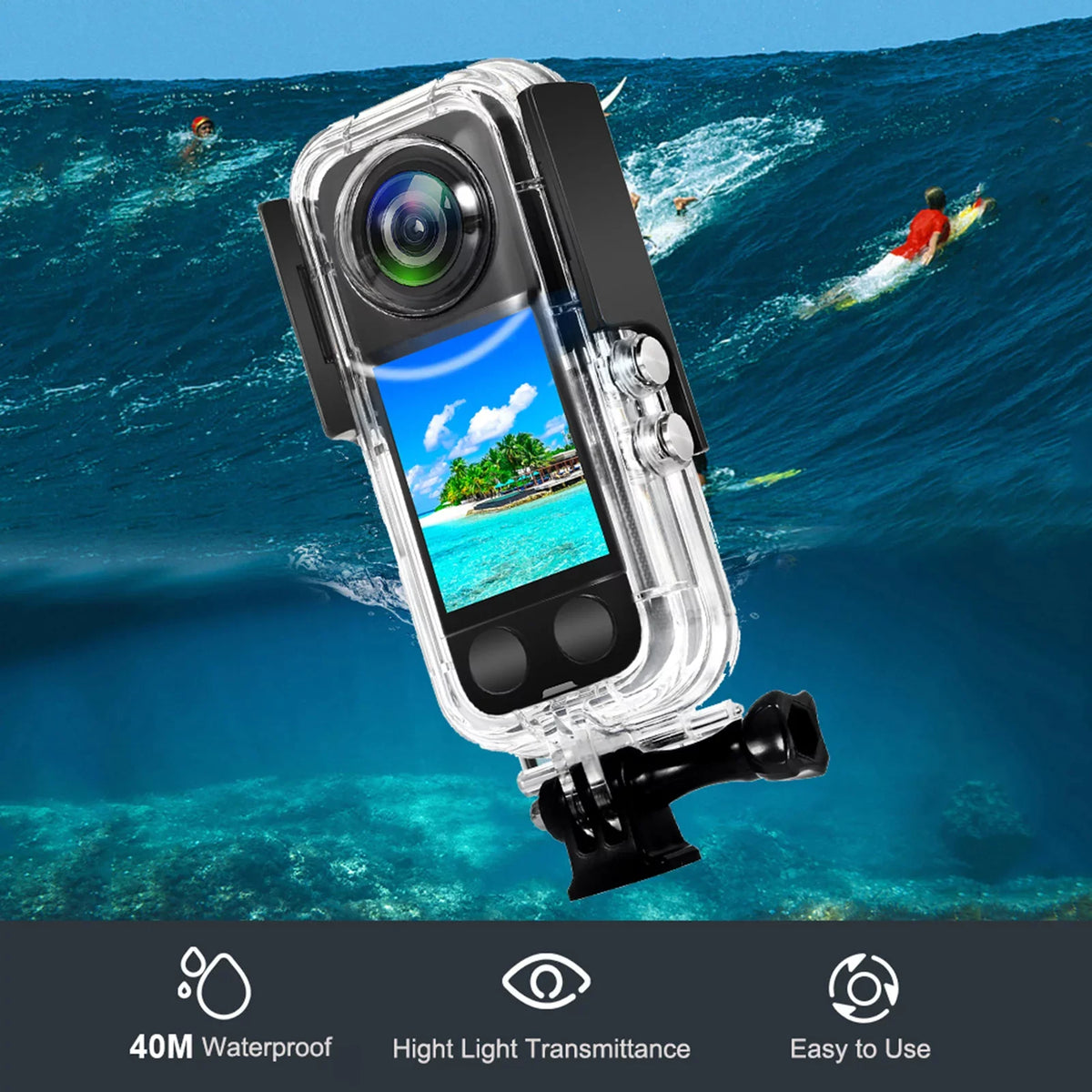 moobody Panoramic Camera Dive Case Liquid Case Diving Housing Fluid 40M Replacement for X3 Camera