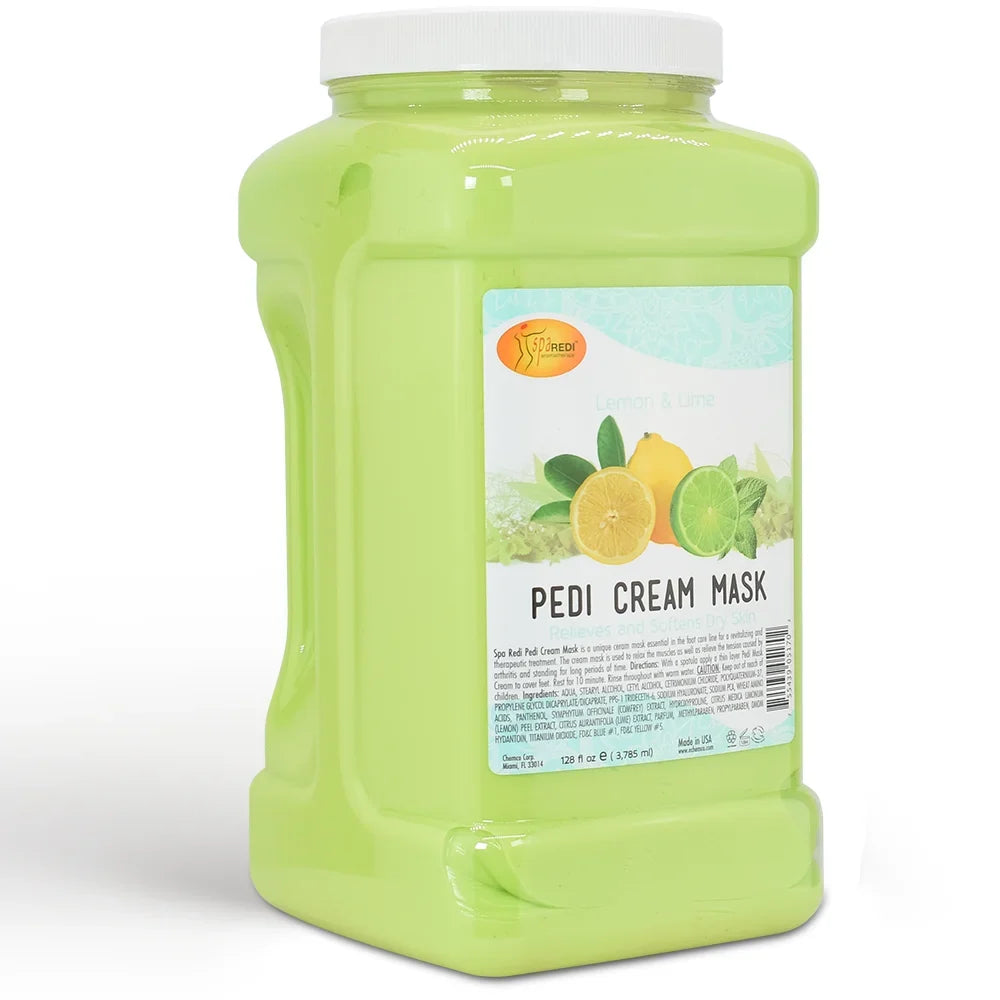 SPA REDI - Body and Foot Cream Mask, Lemon, 128 Oz - Pedicure Massage for Tired Feet and Body, Hydrating, Fresh Skin - Refurbished with Hyaluronic Acid, Amino Acids, Panthenol, Comfrey Extract