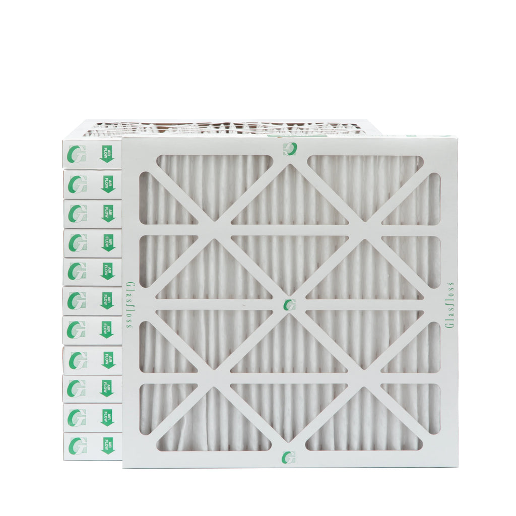 12 Pack of 20x20x2 MERV 13 Pleated 2" Inch Air Filters by Glasfloss. Actual Size: 19-1/2 x 19-1/2 x 1-3/4