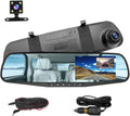Mirror Dash Cam for Car, 4.3" Backup Smart Rearview Mirror Camera, Liquid HD 1080P Front and Rear Wide Angle,