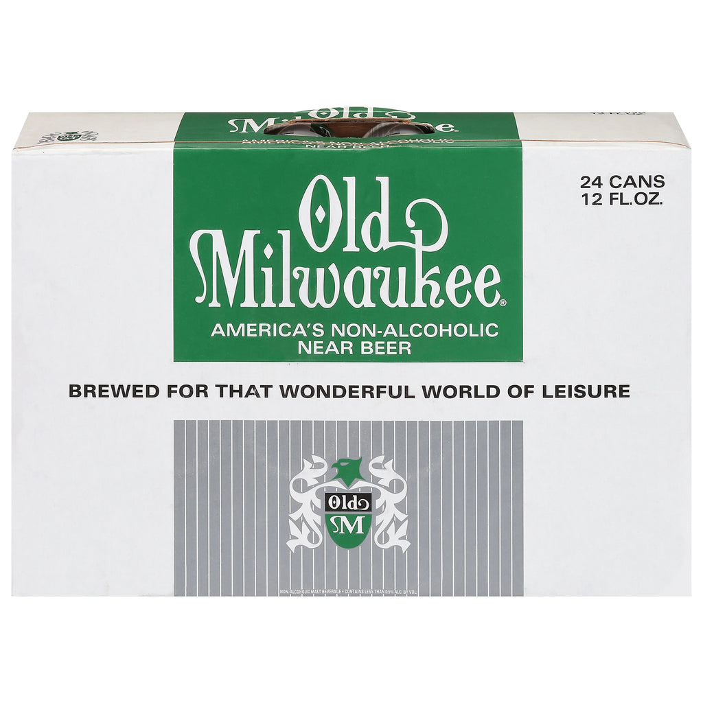 Old Milwaukee (Pack of 24) Non Alcoholic 12oz Cans Beer Brewed For That Wonderful World Of Leisure (Includes 24 Individual 12oz Old Mil Cans)