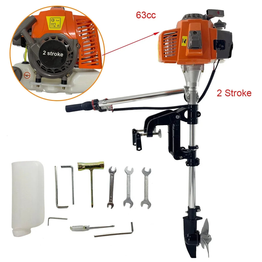 NICCOO 2-Stroke 4HP Electric Trolling Motor 63CC Outboard Motor Transom Mounted Motor with Air Cooling System