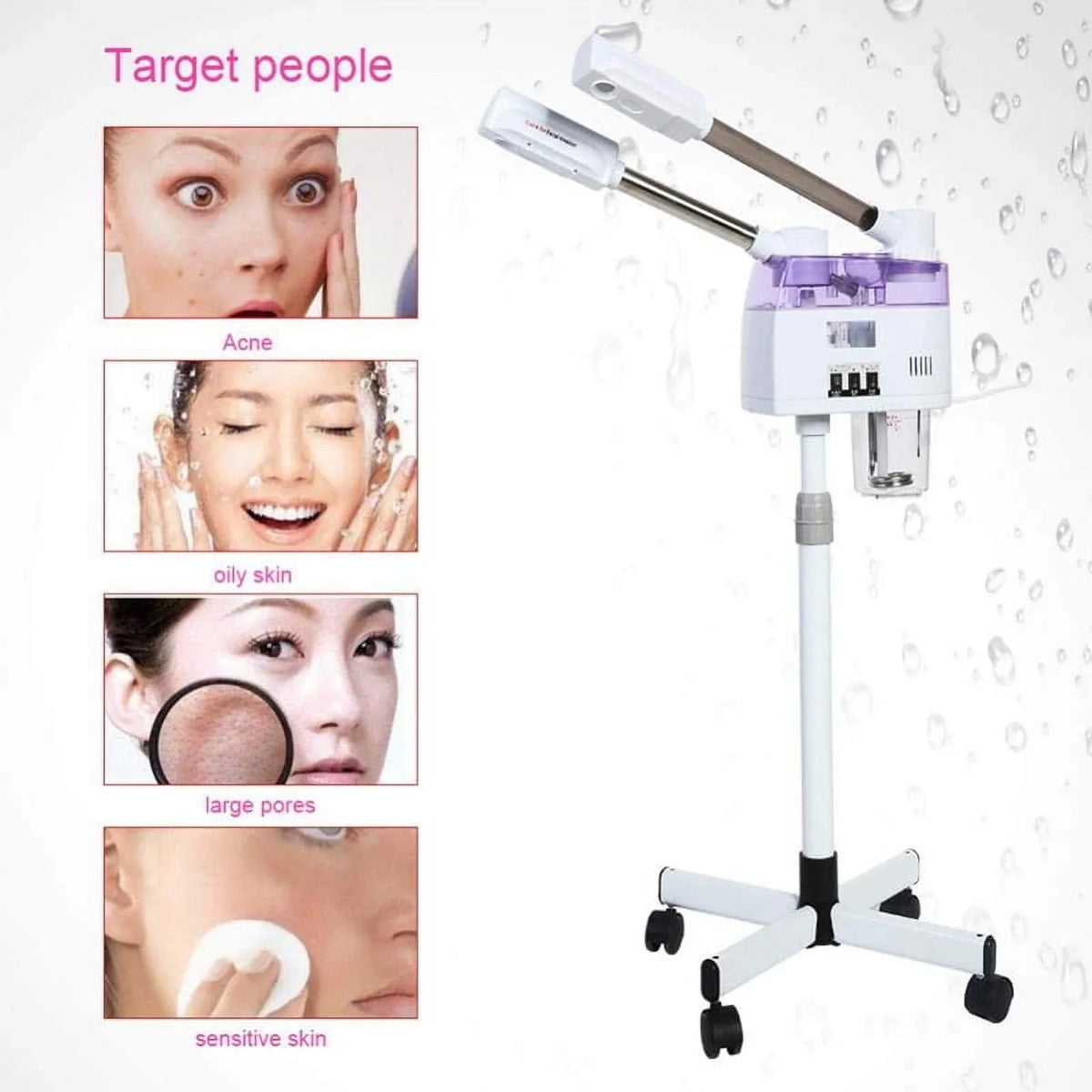 2 in 1 Hot and Cold Spray Machine Facial Steamer Home Spa Ozone Steaming Ion Sparyer Skin Care Beauty Device 110/220V EU/US Plug