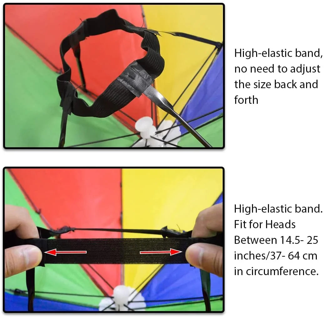 NEW-Vi Umbrella Hat Adult and Kids Folding Cap for Beach Fishing Golf Party Headwear Liquid 2Pcs)