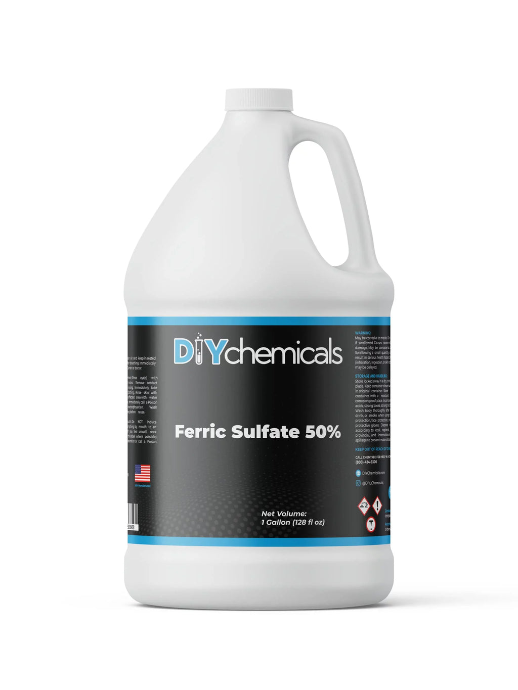 DiyChemicals Ferric Sulfate 50% - Clarification and Dissolved Air Flotation and Waste Fluid Treatment - Made in USA (1Quart)