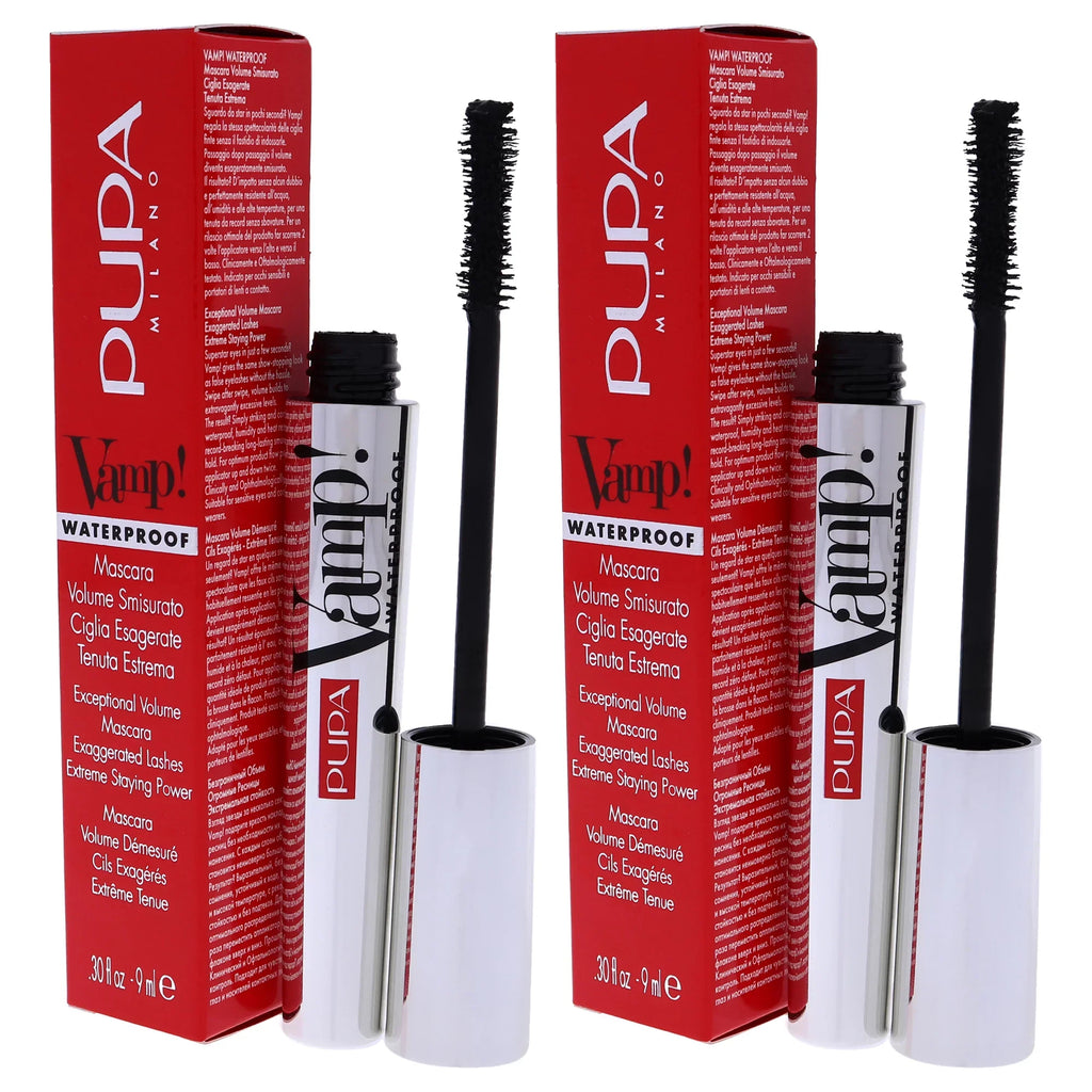 Pupa Milano Vamp! Fluid Mascara - 001 Extra Black - Pack of 2 - 0.30 oz Mascara