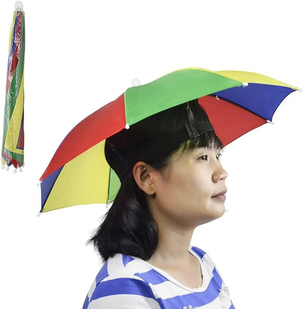 NEW-Vi Umbrella Hat Adult and Kids Folding Cap for Beach Fishing Golf Party Headwear Liquid 2Pcs)