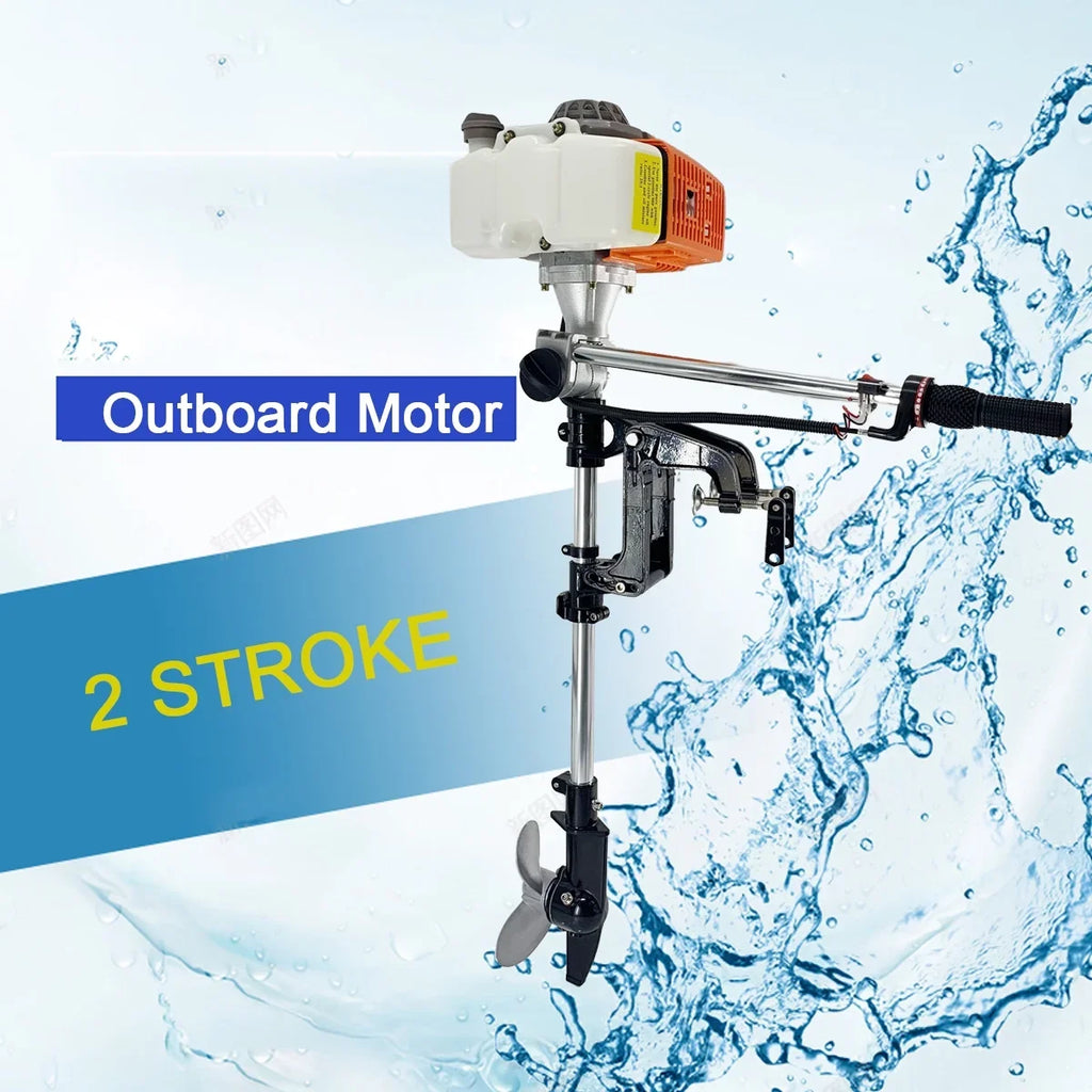NICCOO 2-Stroke 4HP Electric Trolling Motor 63CC Outboard Motor Transom Mounted Motor with Air Cooling System