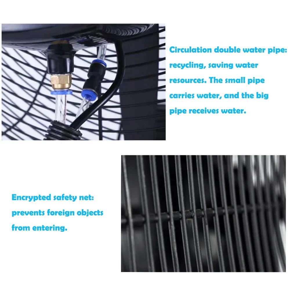 INTSUPERMAI Electric Industrial Mist Fan Humidifier Cooling Spray Fan with 42L Fluid Tank