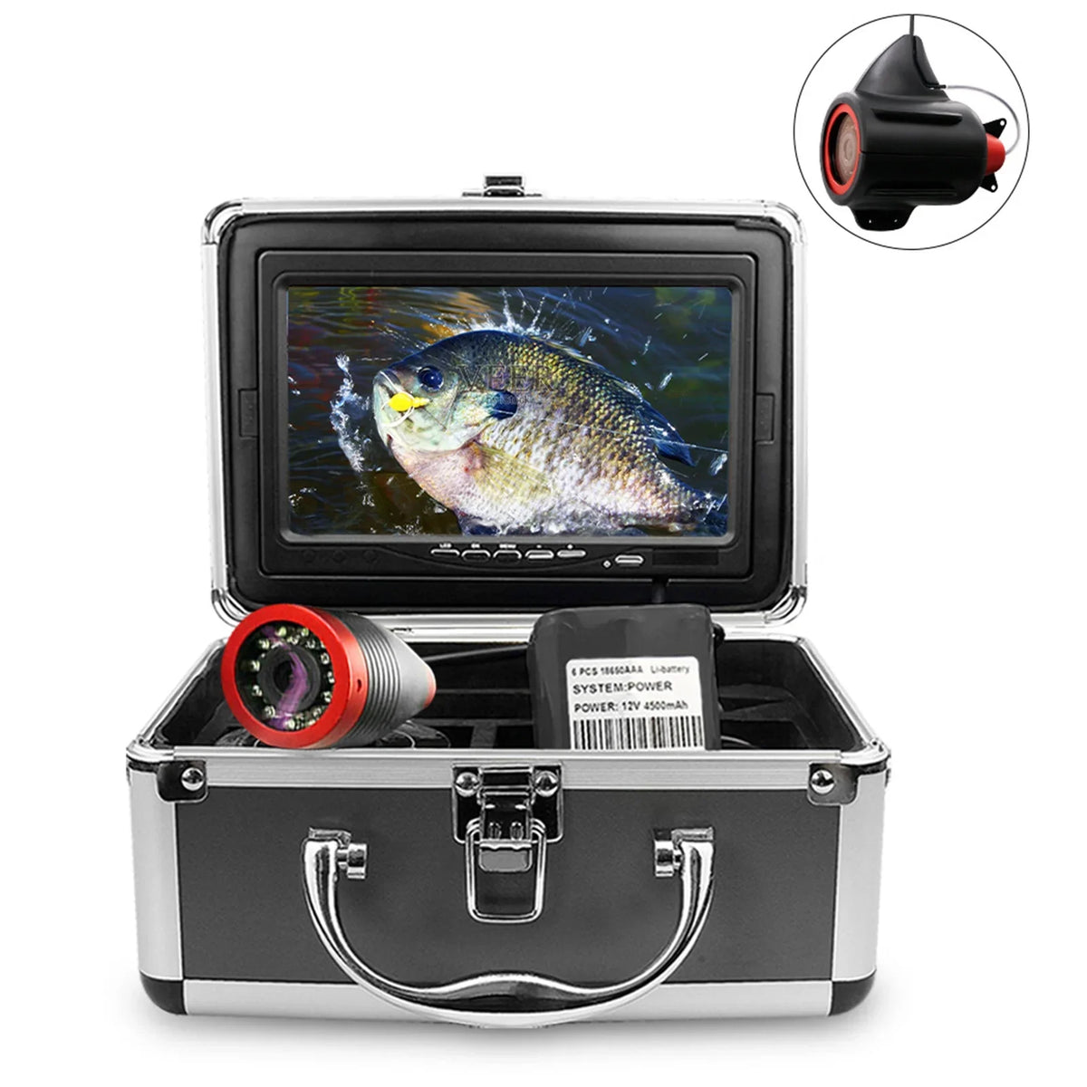 Erchang 7 Inch DVR Liquid Fishing Camera for Lake Sea Fishing, Portable Video Fish Finder