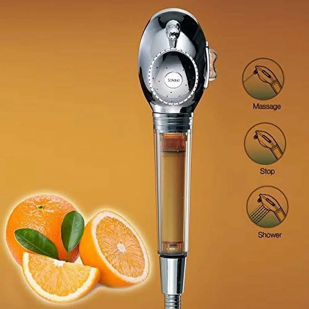 shower head with Liquid filter by - 2 shower filters included - removes up to 99.9% of chlorine and chloramines - low flow high pressure