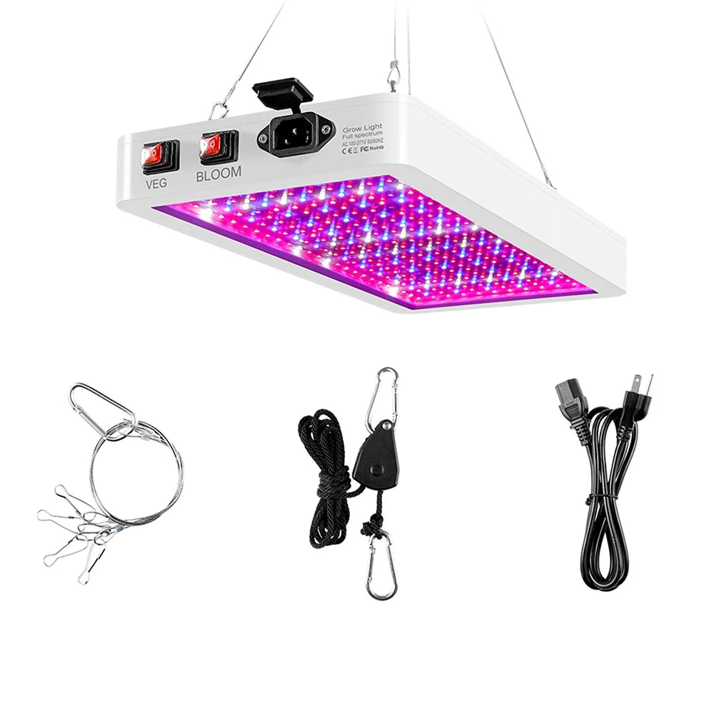Htovila 2000W LED Grow Light for Indoor Plants 312 LEDs Full Spectrum Veg and Bloom Dual Switch IP65 Liquid Hanging Plant Growing Lamps for Seedlings Flowers Greenhouse