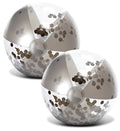 Mozlly Bundle of Silver & Gold Inflatable Beach Balls Set of 4 - Premium Heavy Duty Confetti Pool Balls, Size 16 Inch, Fun Fluid Pool Float Toys for Beach, Lake, Party, Vacation, Decor - 4 Pack