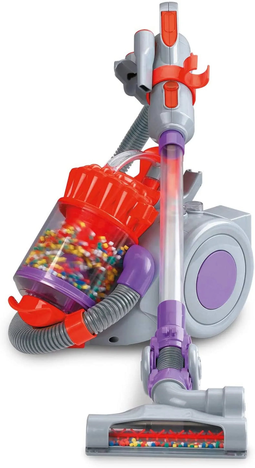 Casdon Dyson DC22 Vacuum Cleaner, Toy Dyson DC22 Vacuum Cleaner For Children Aged 3+, Features Working Suction, Just Like The Real Thing,Grey/Purple/Red
