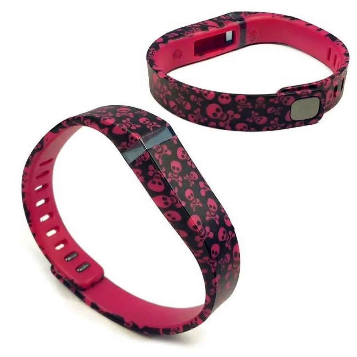 K1-30 Adjustable Strap & Wristband & Clasp for Fitbit Flex, Skeleton Red - Large
