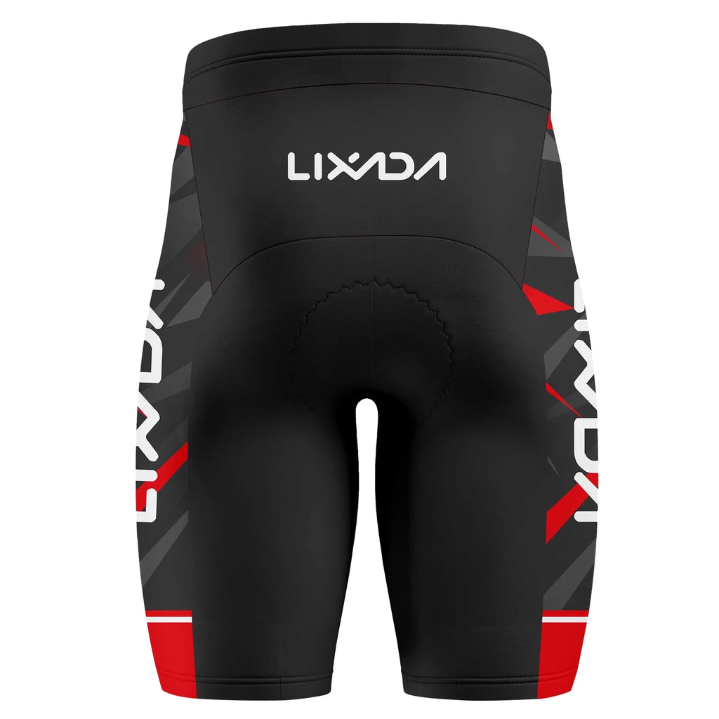 Lixada Men Cycling Jersey Breathable Short Sleeve Bike Shirt and Padded Shorts MTB Clothing Suit